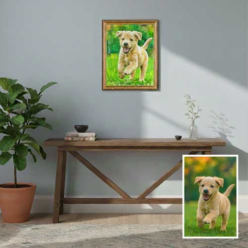 Click to Enlarge Watercolor portrait in a gold ornate frame