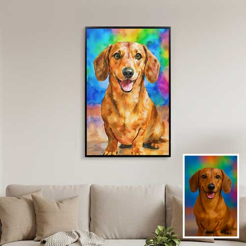 Click to Enlarge Watercolor portrait in a black frame