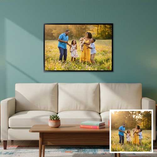 Click to Enlarge Watercolor portrait in a black frame