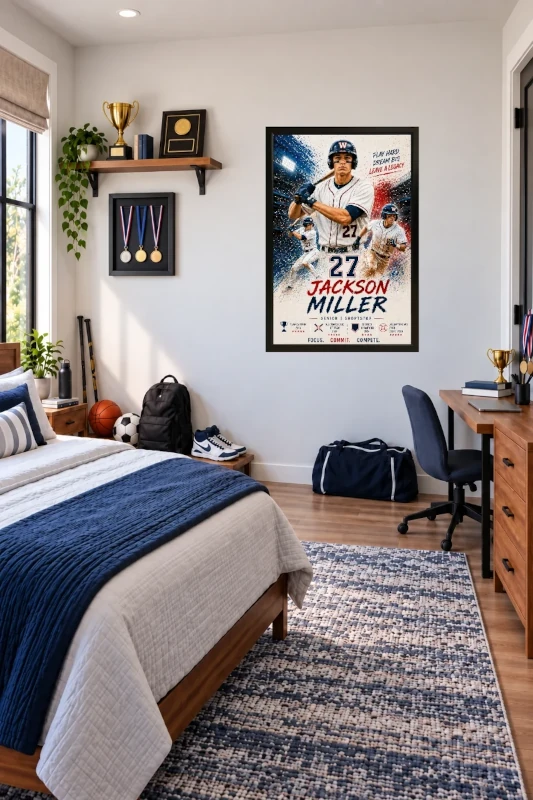 Baseball bedroom display