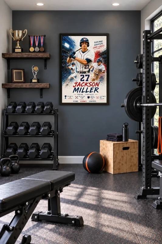 Baseball gym display