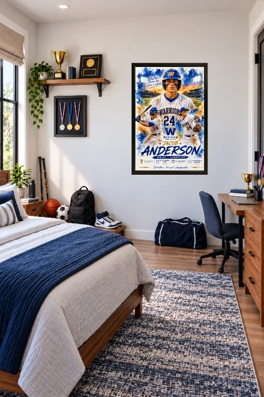 Baseball bedroom display