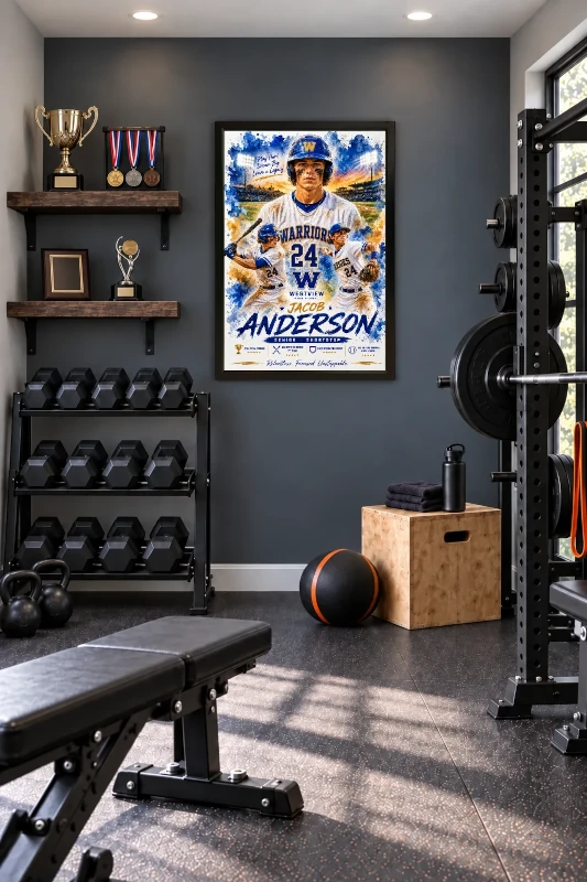 Baseball gym display