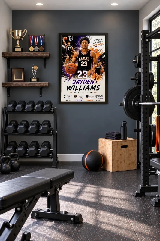 Basketball gym display