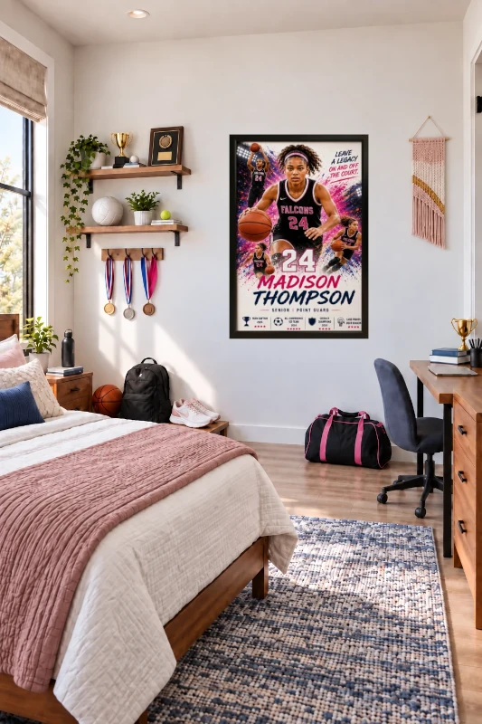 Basketball bedroom display