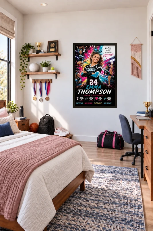 Cheerleader bedroom display