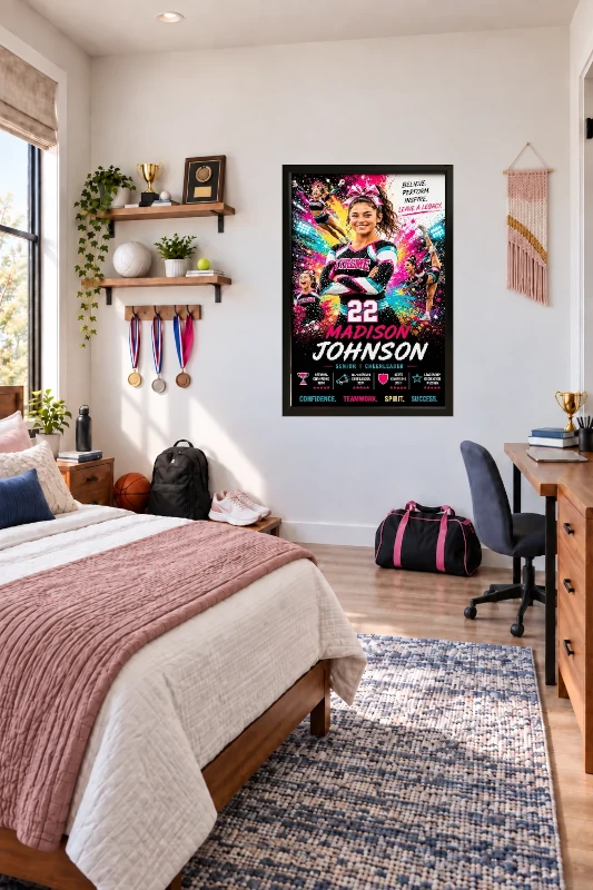 Cheerleader bedroom display