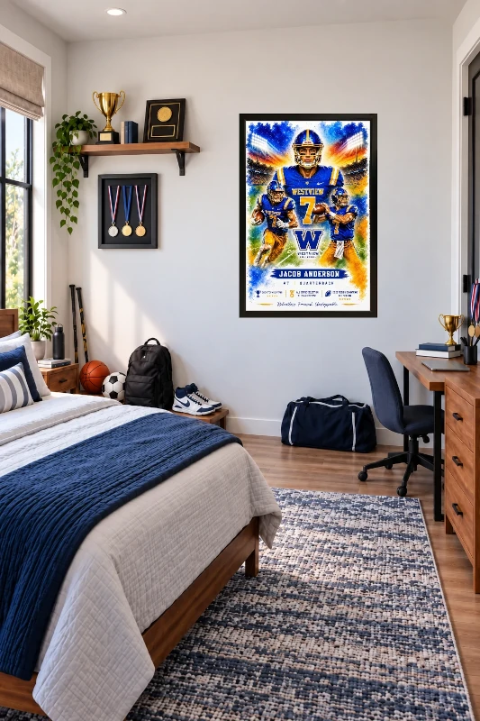 Football bedroom display