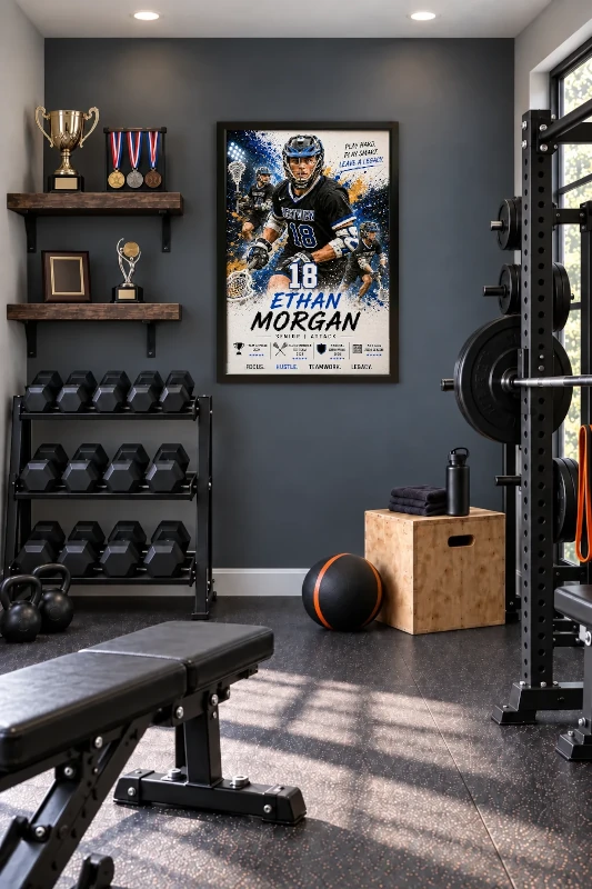 Lacrosse gym display