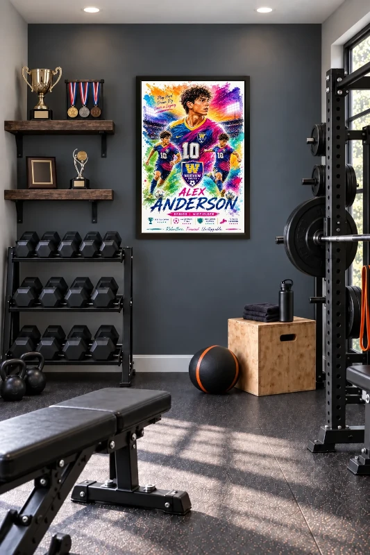 Soccer gym display