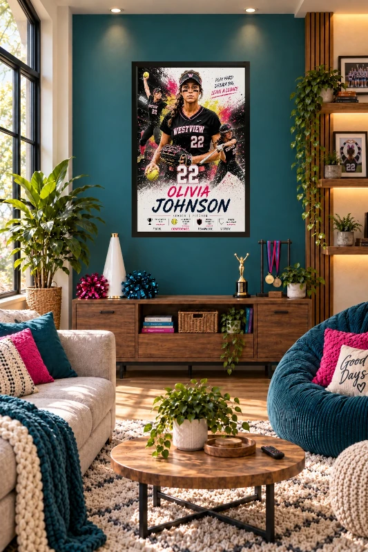 Softball den display