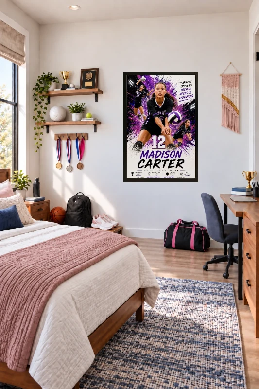 Volleyball bedroom display