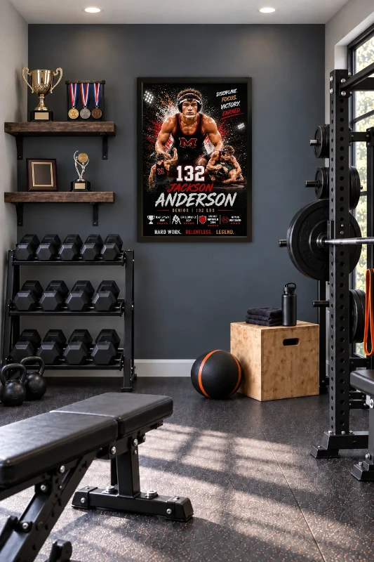 Wrestling gym display